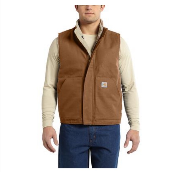 Carhartt Other - Carhartt Flame Resistant FR 2112 Cat 4 Sherpa Lined Canvas Full Zip Vest